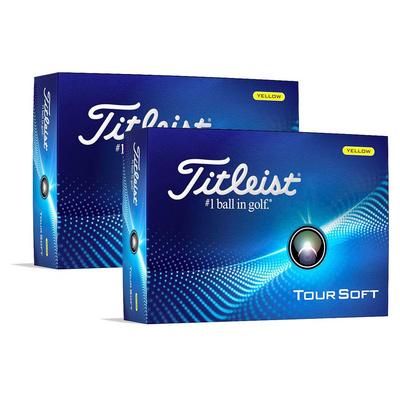 Titleist Tour Soft Golf Balls 2024 - Yellow (Double Dozen Offer) - thumbnail image 1