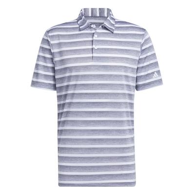 adidas 2 Colour Stripe Golf Polo - Grey