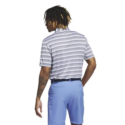 adidas 2 Colour Stripe Golf Polo - Grey - thumbnail image 2