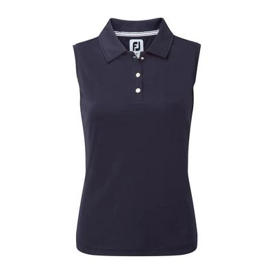 FootJoy Womens Interlock Sleeveless Polo - Navy - thumbnail image 2