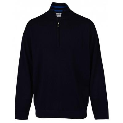 ProQuip Merino Lined Zip Neck Golf Sweater - Navy - thumbnail image 1