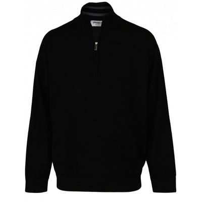 ProQuip Merino Lined Zip Neck Golf Sweater - Black - thumbnail image 1