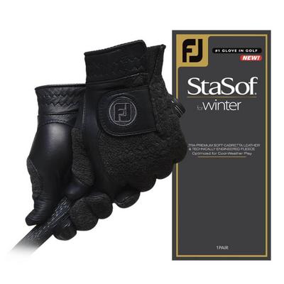 FootJoy StaSof Winter Golf Gloves Pair - Black - thumbnail image 1