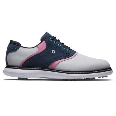 FootJoy Traditions Golf Shoe - White/Navy/Pink - thumbnail image 1