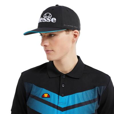 Ellesse Pineta Flat Peak Golf Cap - Black - thumbnail image 1