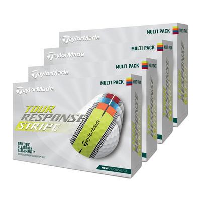 TaylorMade Tour Response Stripe Golf Balls - White/Multi (4 FOR 3) - thumbnail image 1