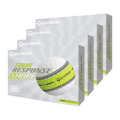 TaylorMade Tour Response Stripe Golf Balls - White/Green (4 FOR 3)