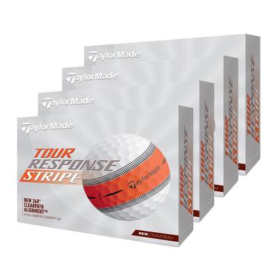 TaylorMade Tour Response Stripe Golf Balls - White/Orange (4 FOR 3)