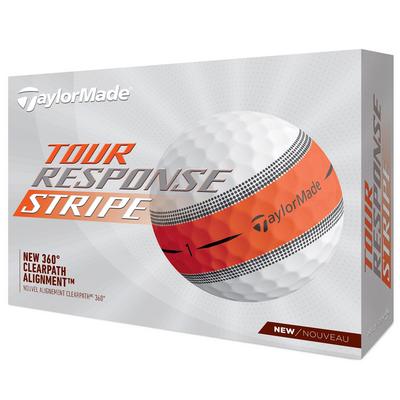 TaylorMade Tour Response Stripe Golf Balls - White/Orange (4 FOR 3) - thumbnail image 2