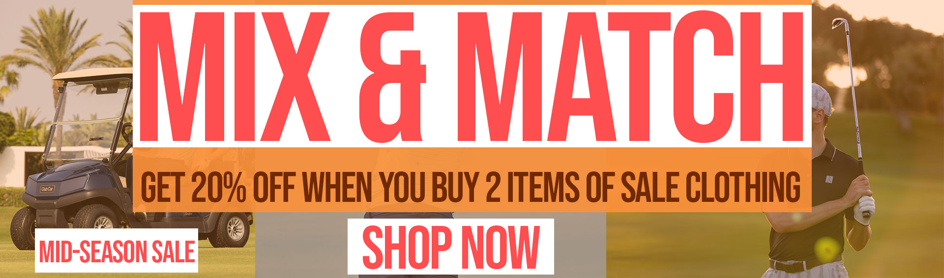 Golf Mix and Match Sale Clothing Banner